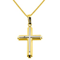 Χρυσός βαπτιστικός σταυρός Κ14 με αλυσίδα